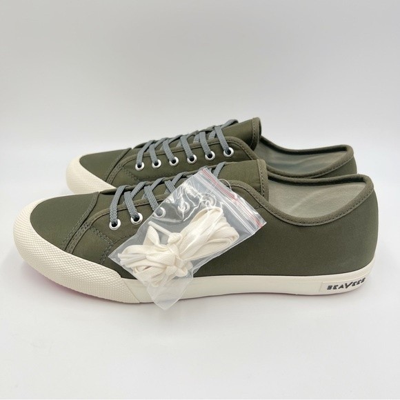 NEW SeaVees Womens Size 10 Army Issue Low Cut Classic Olive Green Sneakers Shoes - Picture 7 of 13